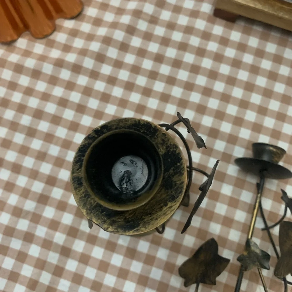 Artistic Black and Gold Candle Holders - Picture 3 of 4